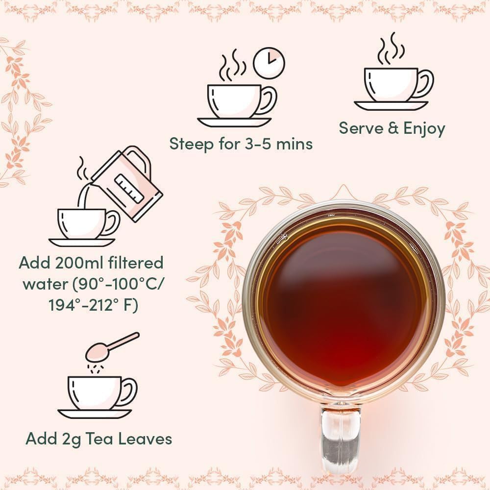 VAHDAM taza con infusión en uso, demuestra fácil preparación