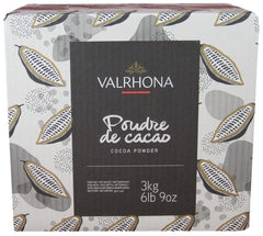 Valrhona frasco frontal mostrando la etiqueta y el tamaño 3 kg, calidad profesional