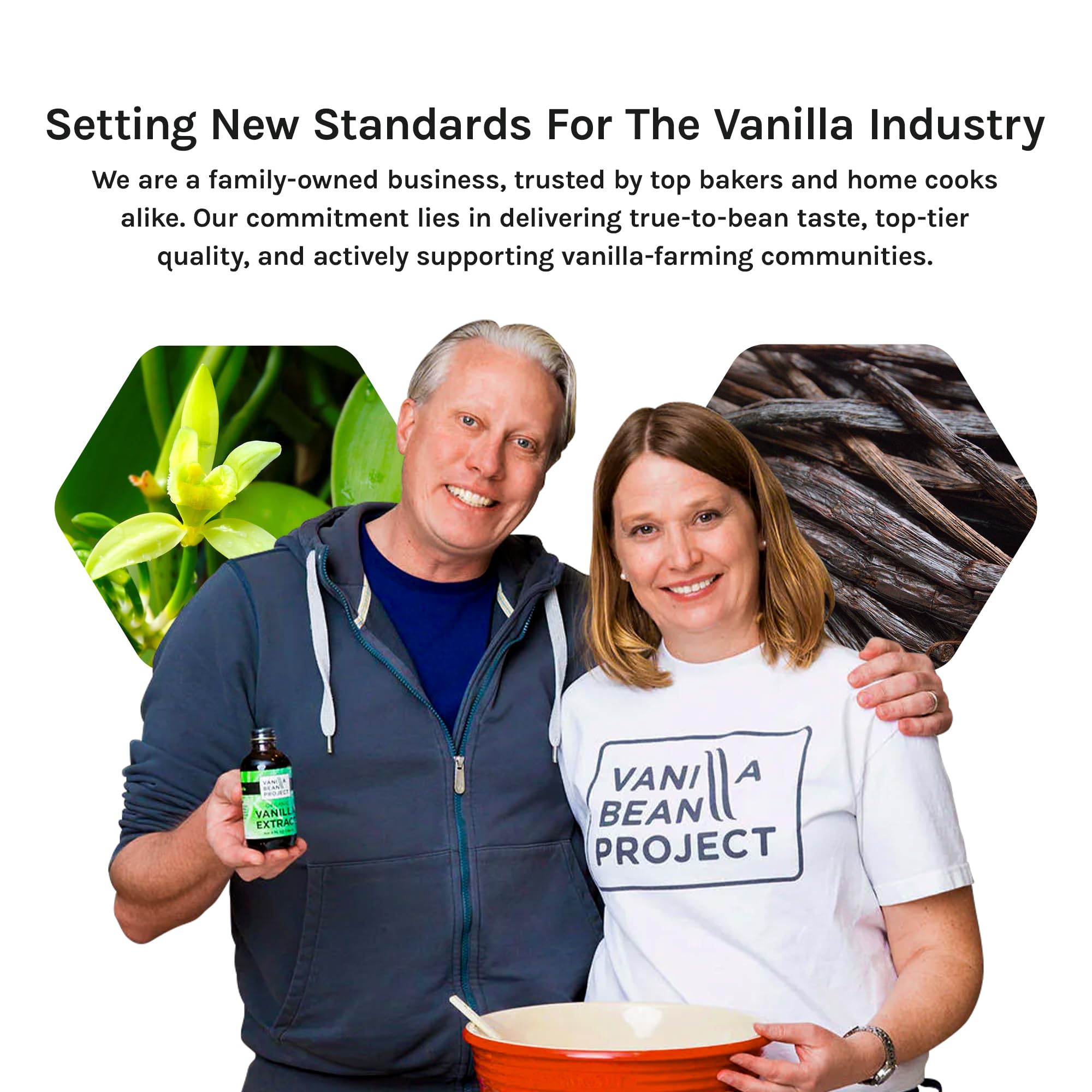 VANILLA BEAN PROJECT en uso vertiendo en batido para mejor aroma