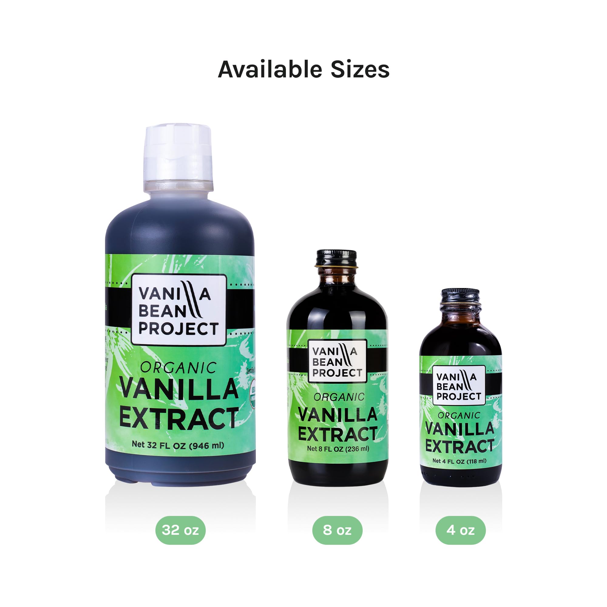 VANILLA BEAN PROJECT frasco en mano para comparar tamaño y dosaje