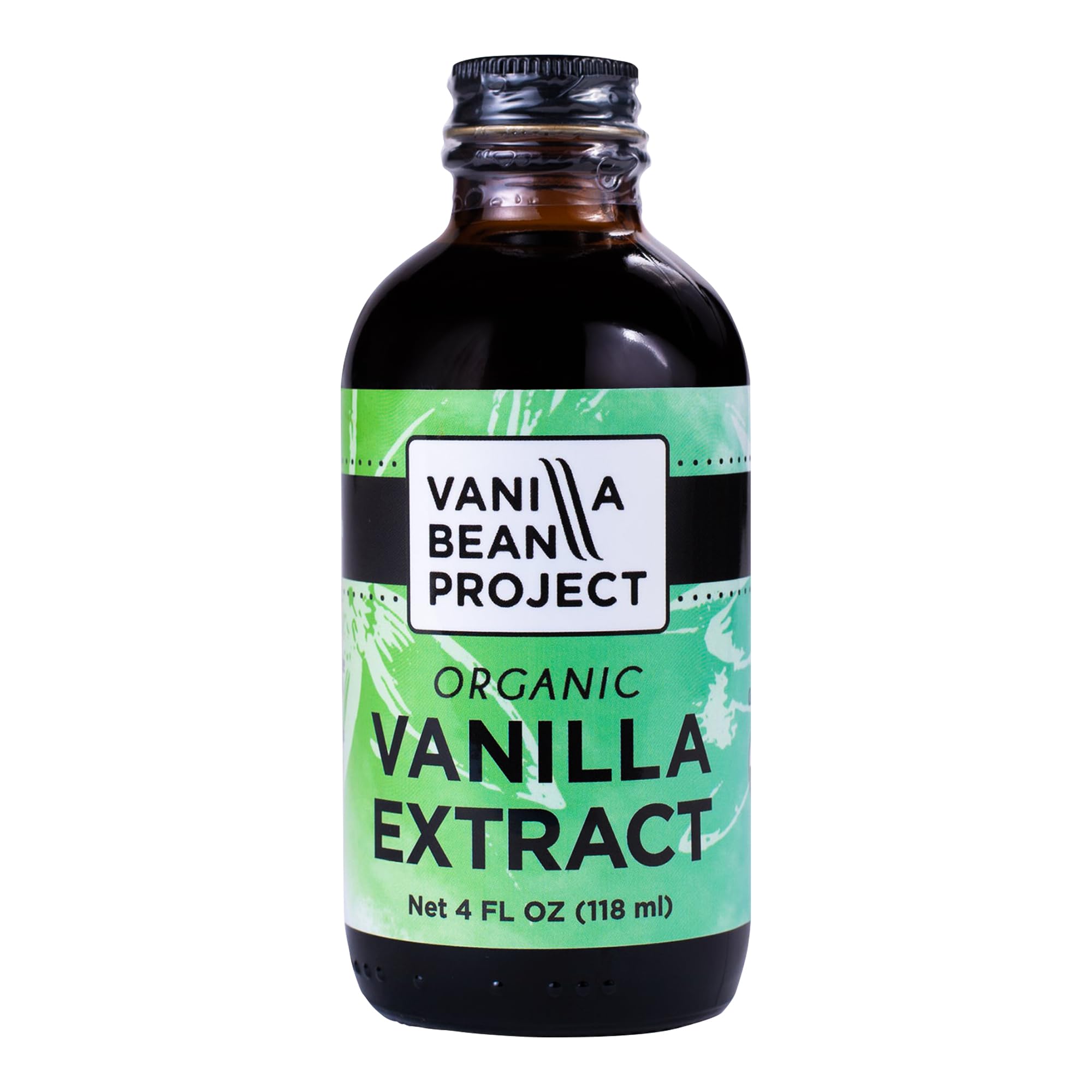 VANILLA BEAN PROJECT frasco frontal mostrando etiqueta clara y aroma