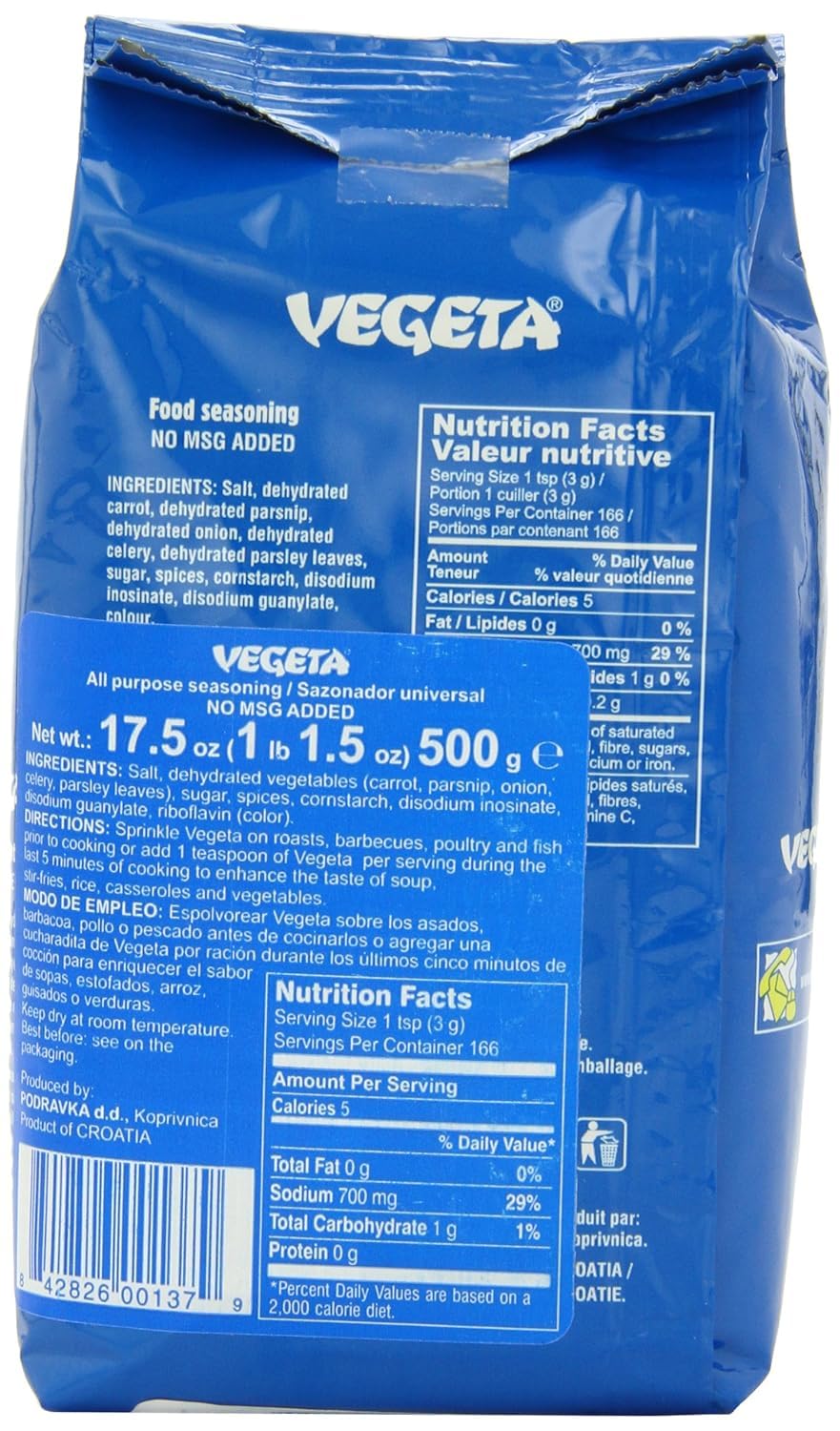Vegeta detalle de la textura del sazonador que resalta mezcla vegetal