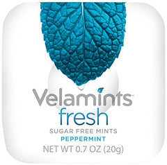 Velamints lata frontal mostrando diseño y tamaño para fácil transporte