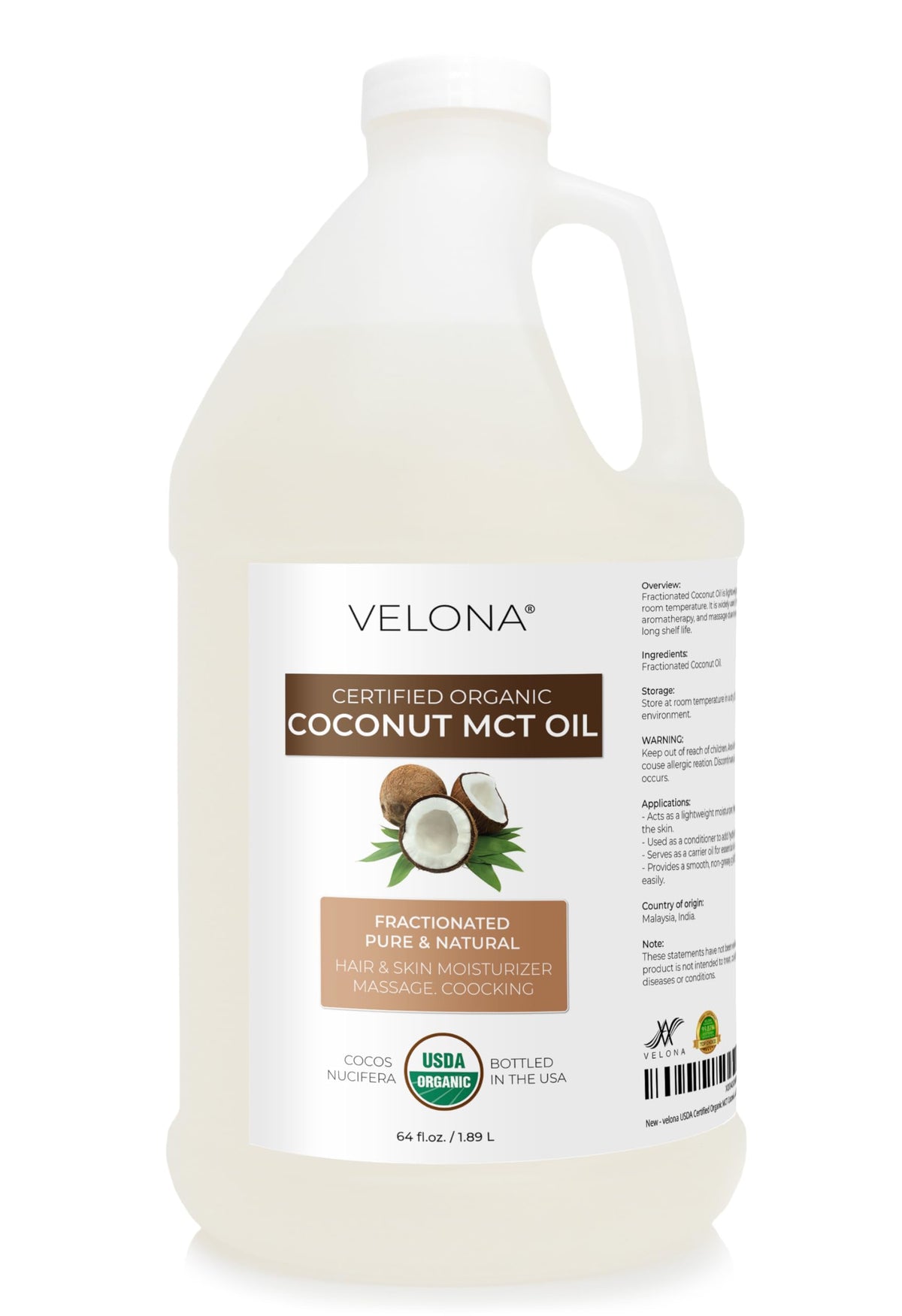 velona envase frontal 64 fl oz mostrando formato grande y pureza