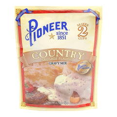 Vending 2 U tazón con salsa Pioneer servida sobre biscuits, lista para comer