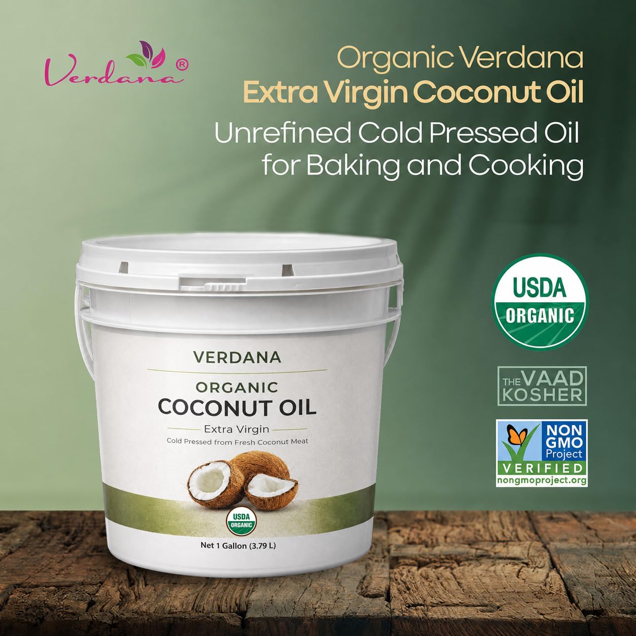 Verdana etiqueta con sello USDA Organic destacando calidad orgánica certificada