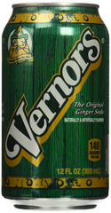 Vernors lata al frente mostrando diseño y conveniencia para consumo individual