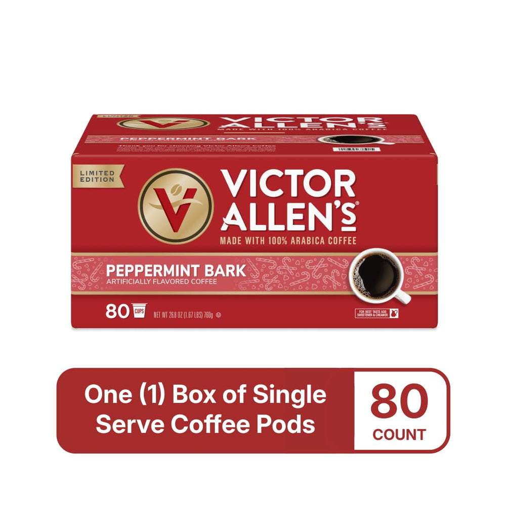 Victor Allen's Coffee café en taza con espuma resaltando sabor menta y chocolate