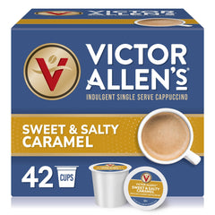 Victor Allen's caja frontal mostrando 42 cápsulas y beneficiando la conveniencia