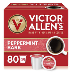 Victor Allen's Coffee frente del empaque mostrando 80 cápsulas y aspecto festivo