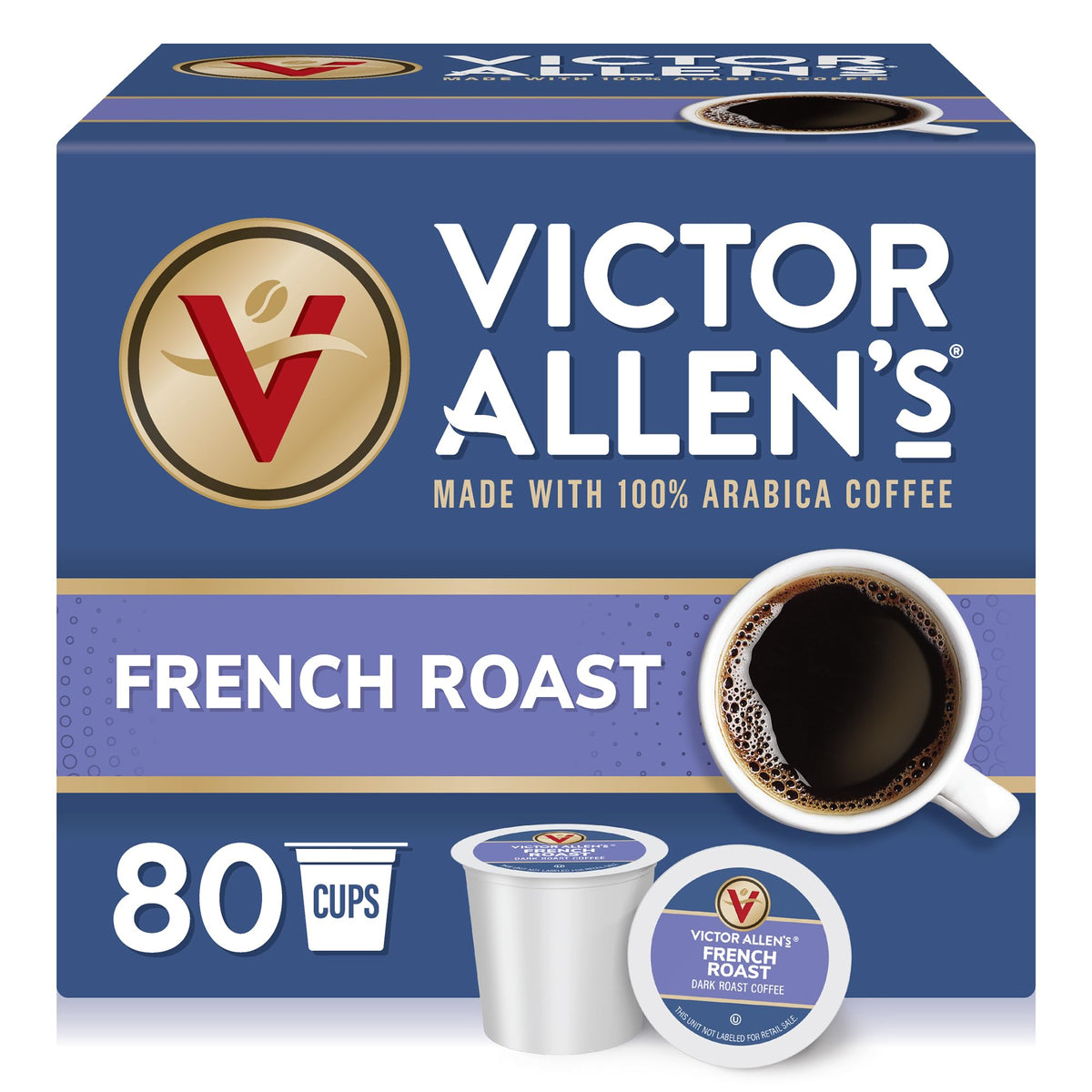 Victor Allen's frontal de la caja mostrando 80 cápsulas y ventaja de cantidad