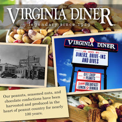Virginia Diner lata abierta revela cacahuetes glaseados listos para servir
