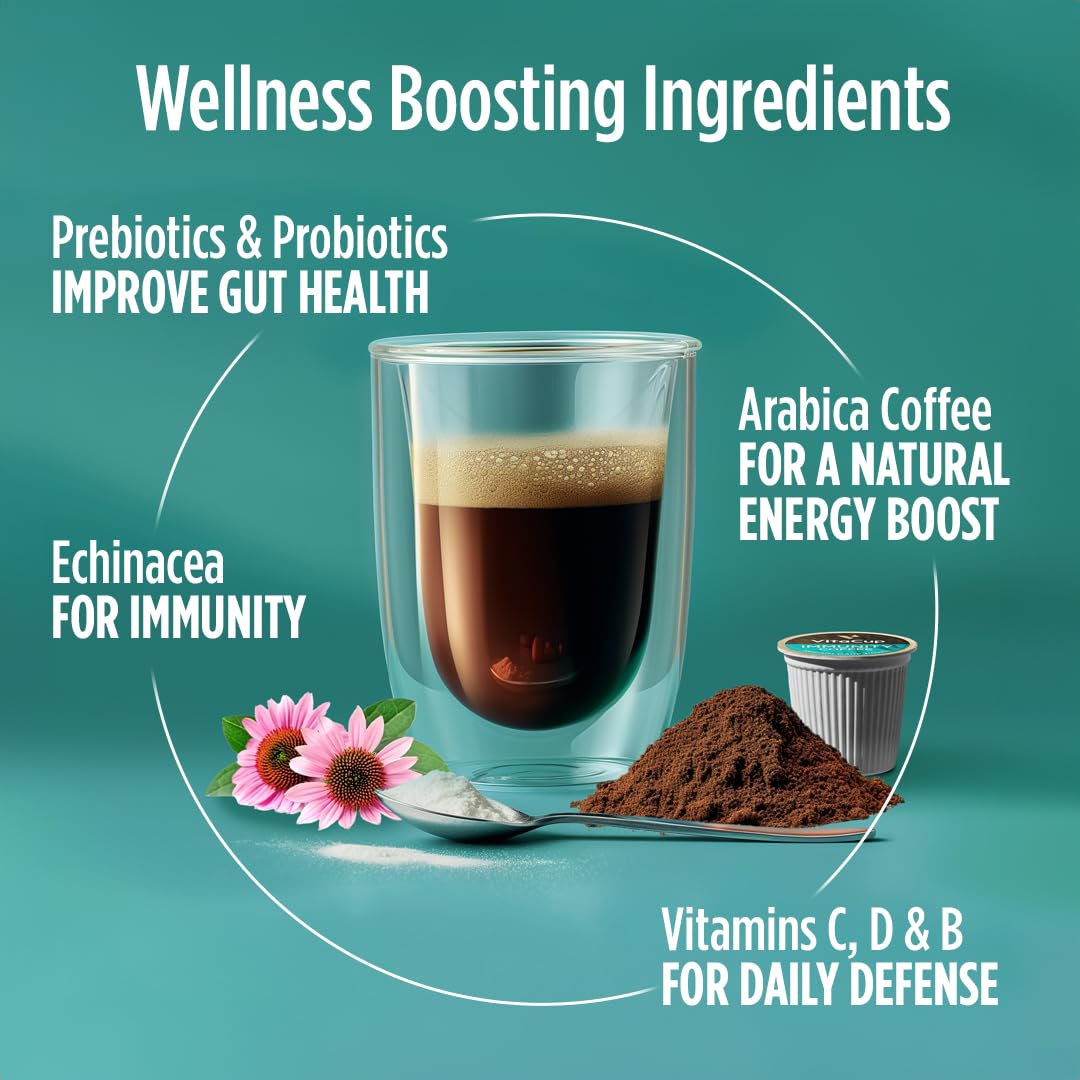 VitaCup cápsula colocada en máquina de café, preparación rápida y práctica