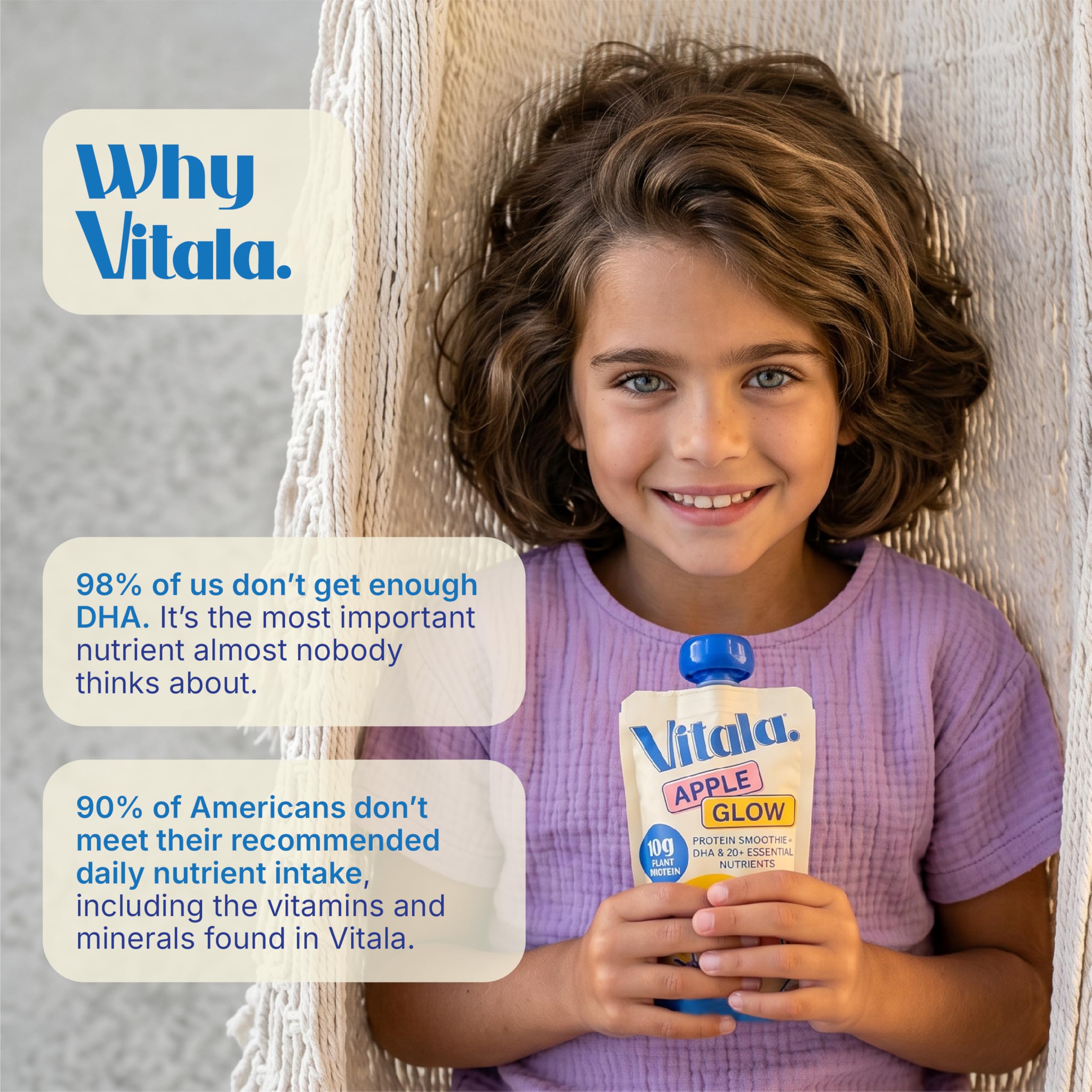 Vitala etiqueta nutricional con foco en vitaminas y omega-3