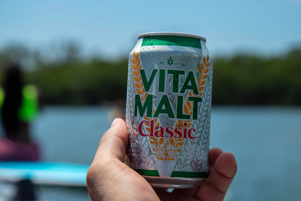 vitamalt servida en vaso con hielo destacando disfrute frío