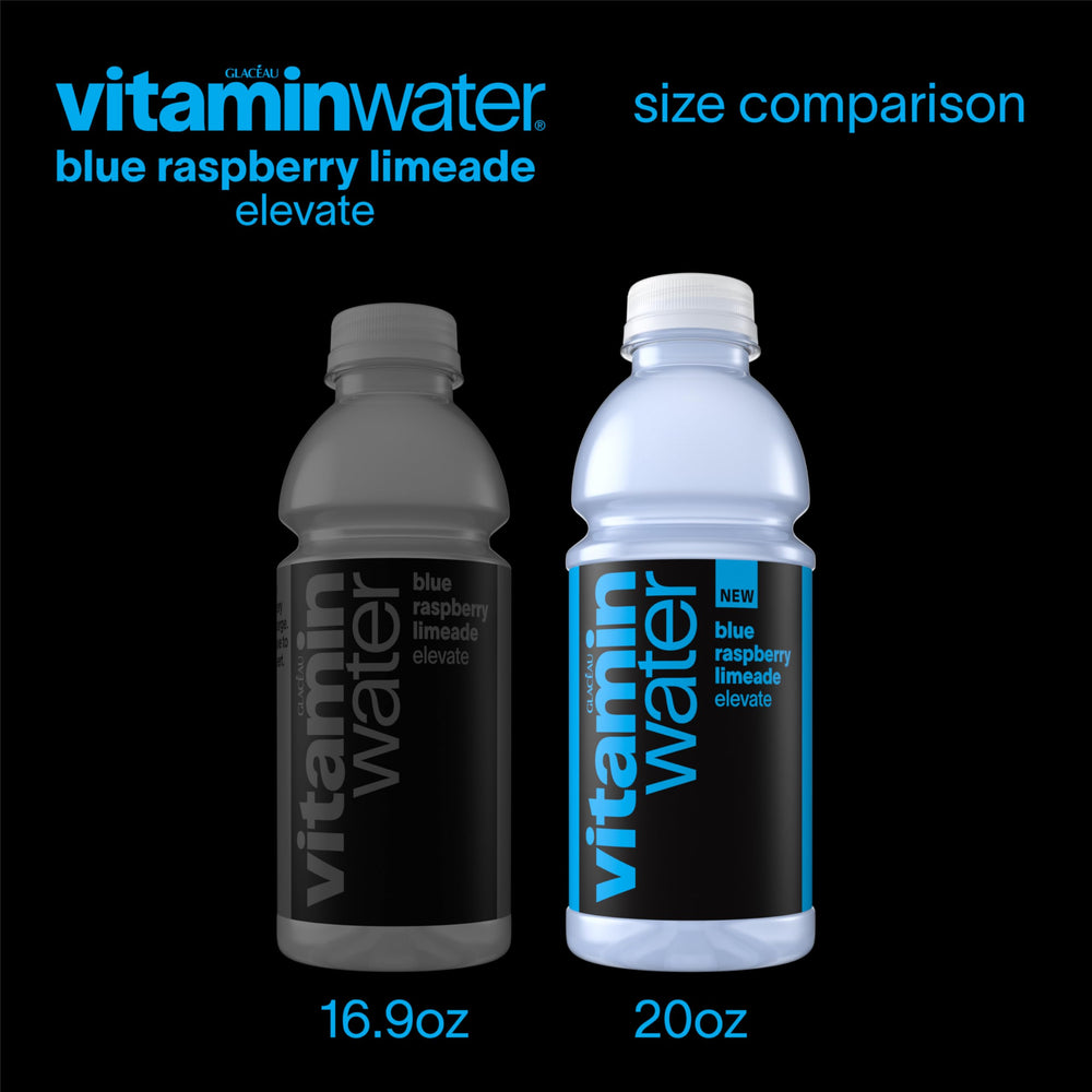 vitaminwater botellas dentro de nevera exhibiendo frescura y lista para beber