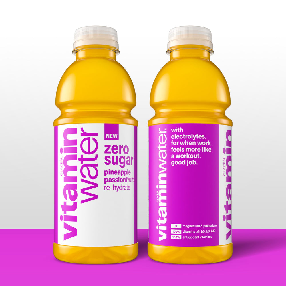 vitaminwater detalle de gotas y textura para transmitir frescura y limpieza