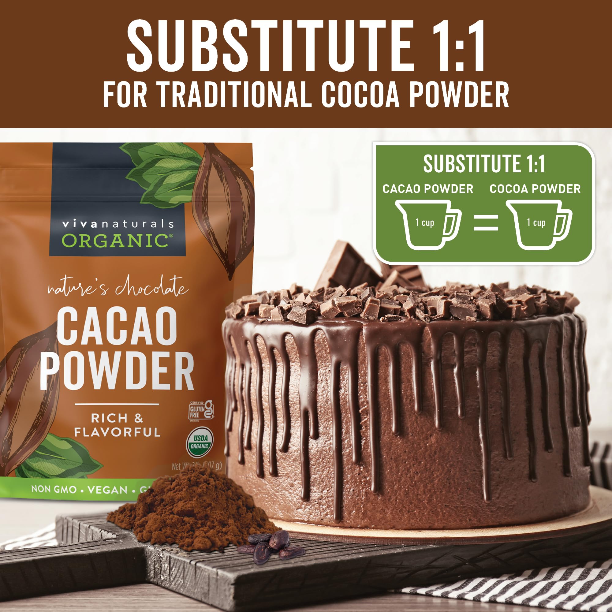 Viva Naturals taza de chocolate caliente con aspecto cremoso y reconfortante