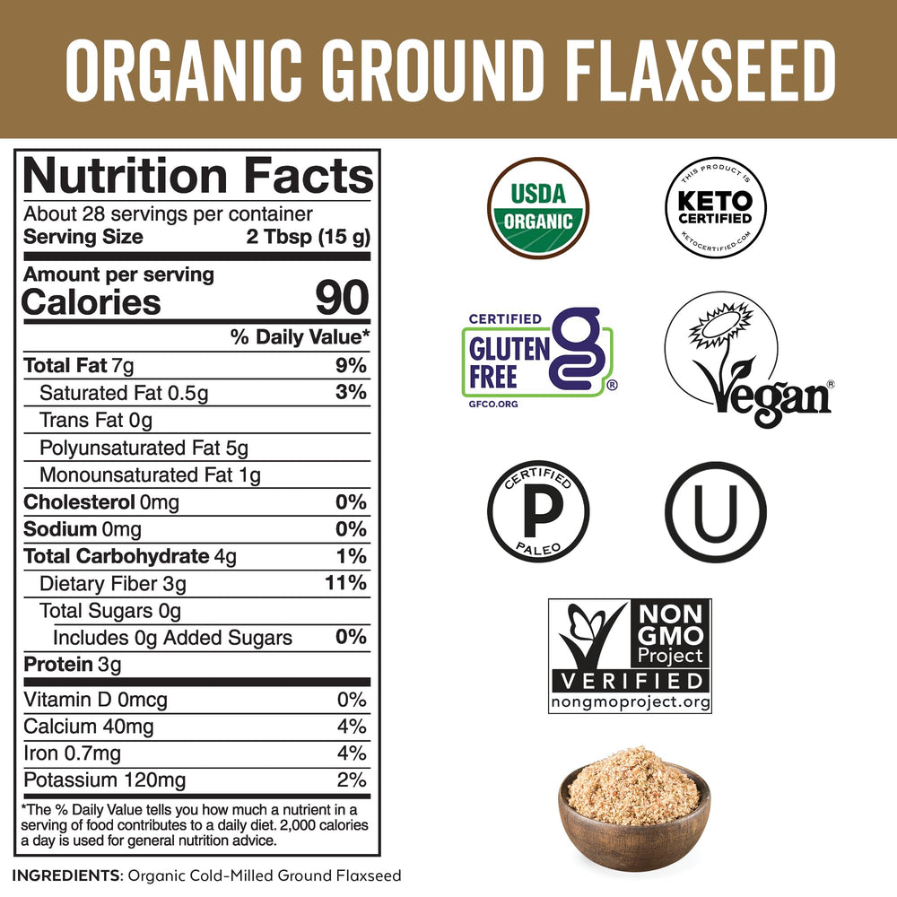 Viva Naturals etiqueta con certificaciones USDA Organic y Non‑GMO, confianza