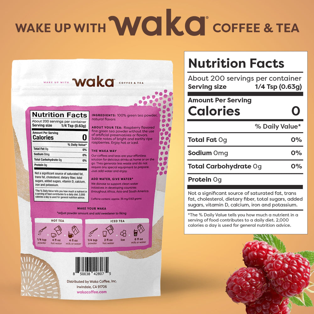 Waka Coffee polvo en primer plano mostrando textura fina y disolución fácil