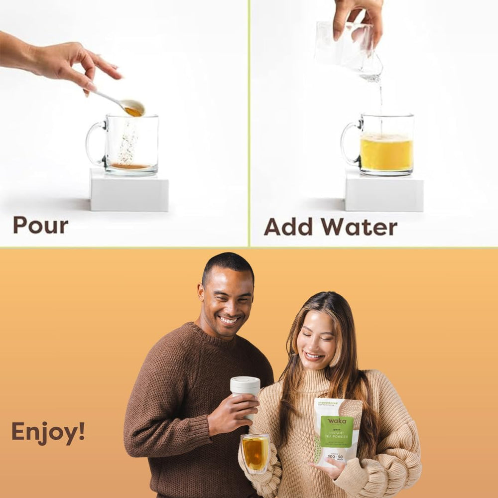 Waka latte de té verde con espuma mostrando versatilidad en bebidas