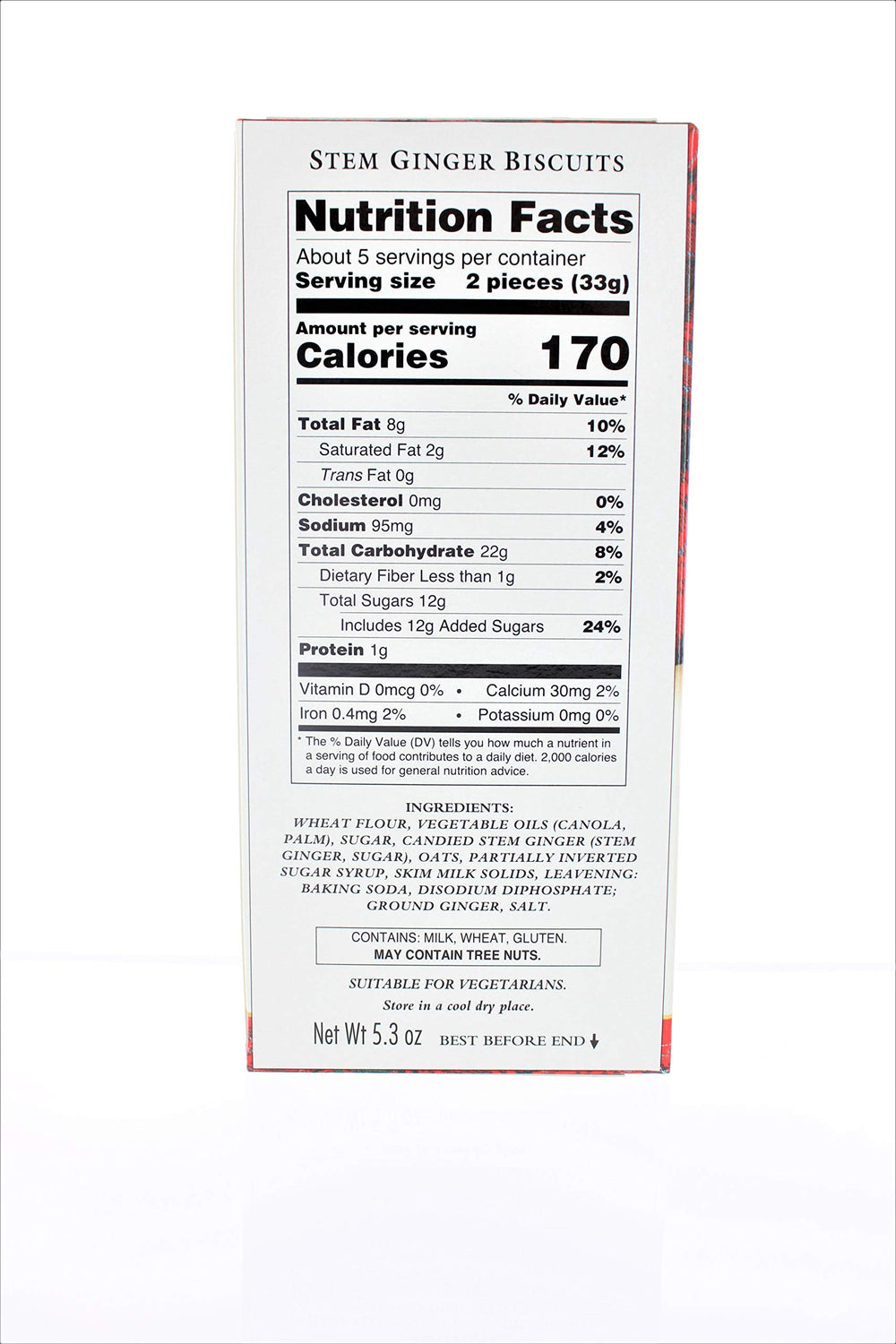 Walkers primer plano de trozos de jengibre en la galleta, sabor auténtico