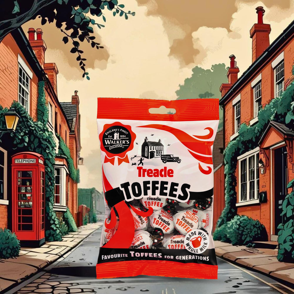 Walkers' Nonsuch toffee en mano para comparar tamaño y porción