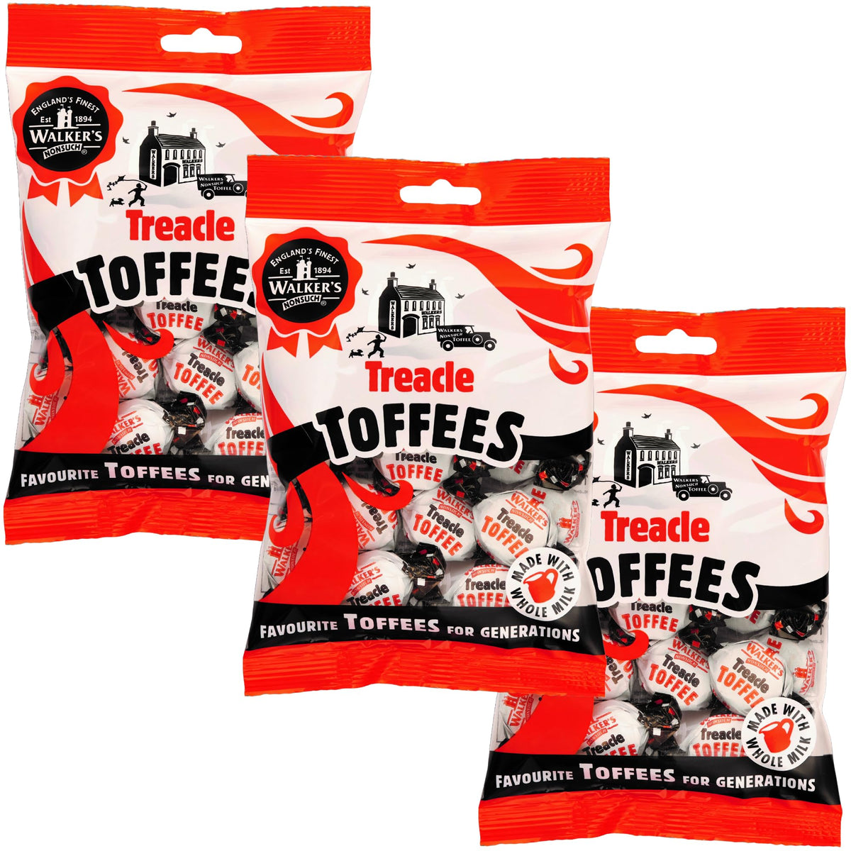 Walkers' Nonsuch empaque frontal mostrando barras, conserva frescura