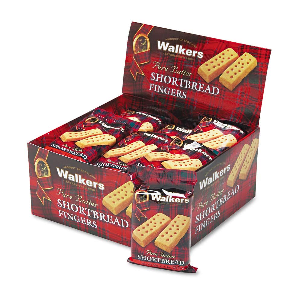 Walkers paquete frontal mostrando galletas y frescura portátil