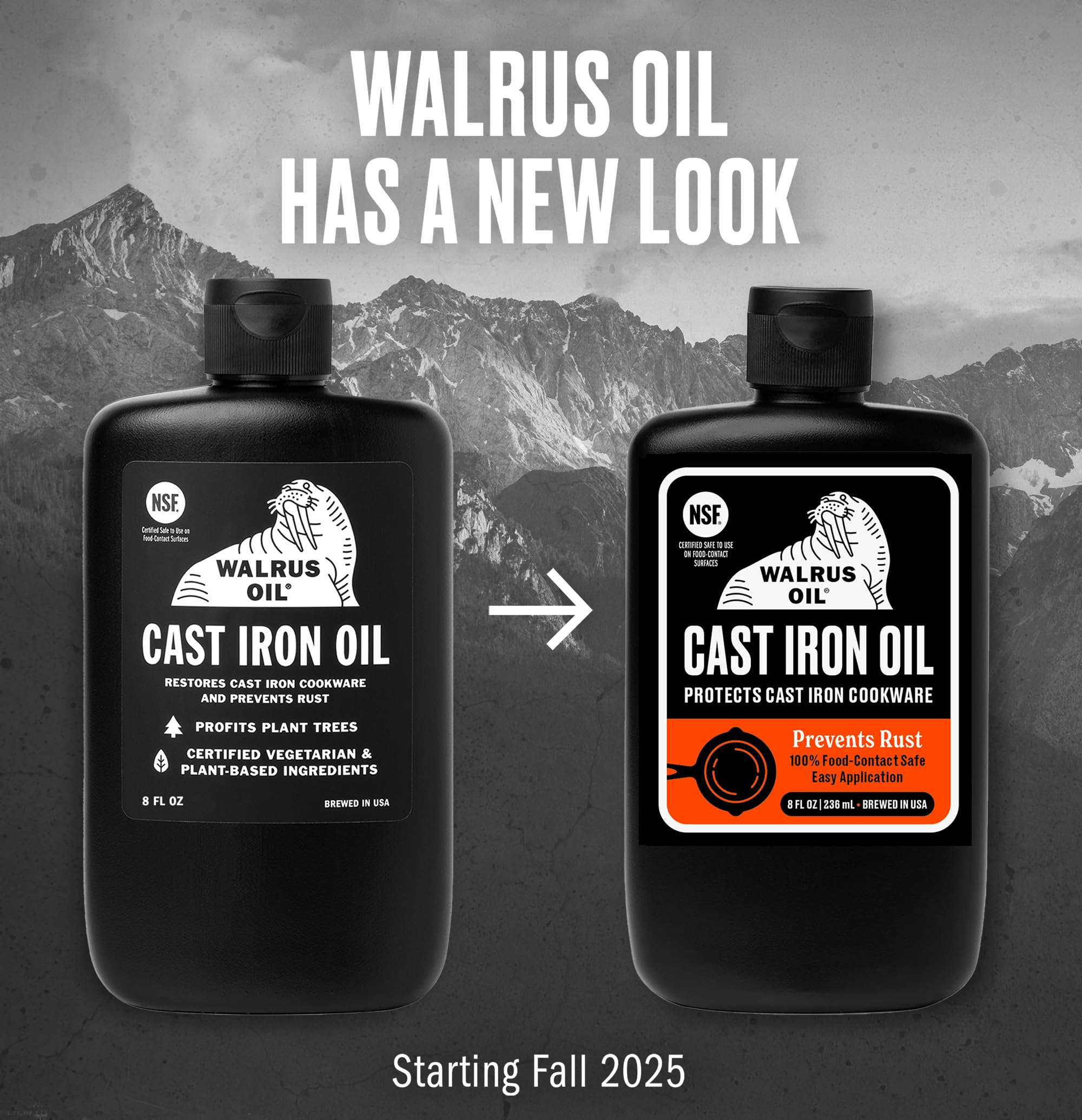 Walrus Oil caja con sello "Bottled in USA", beneficio: trazabilidad y calidad