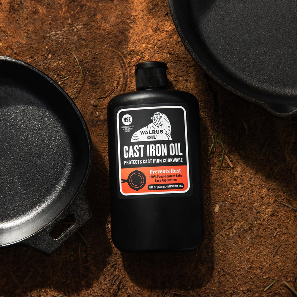 Walrus Oil etiqueta NSF visible, beneficio: seguro para contacto con alimentos