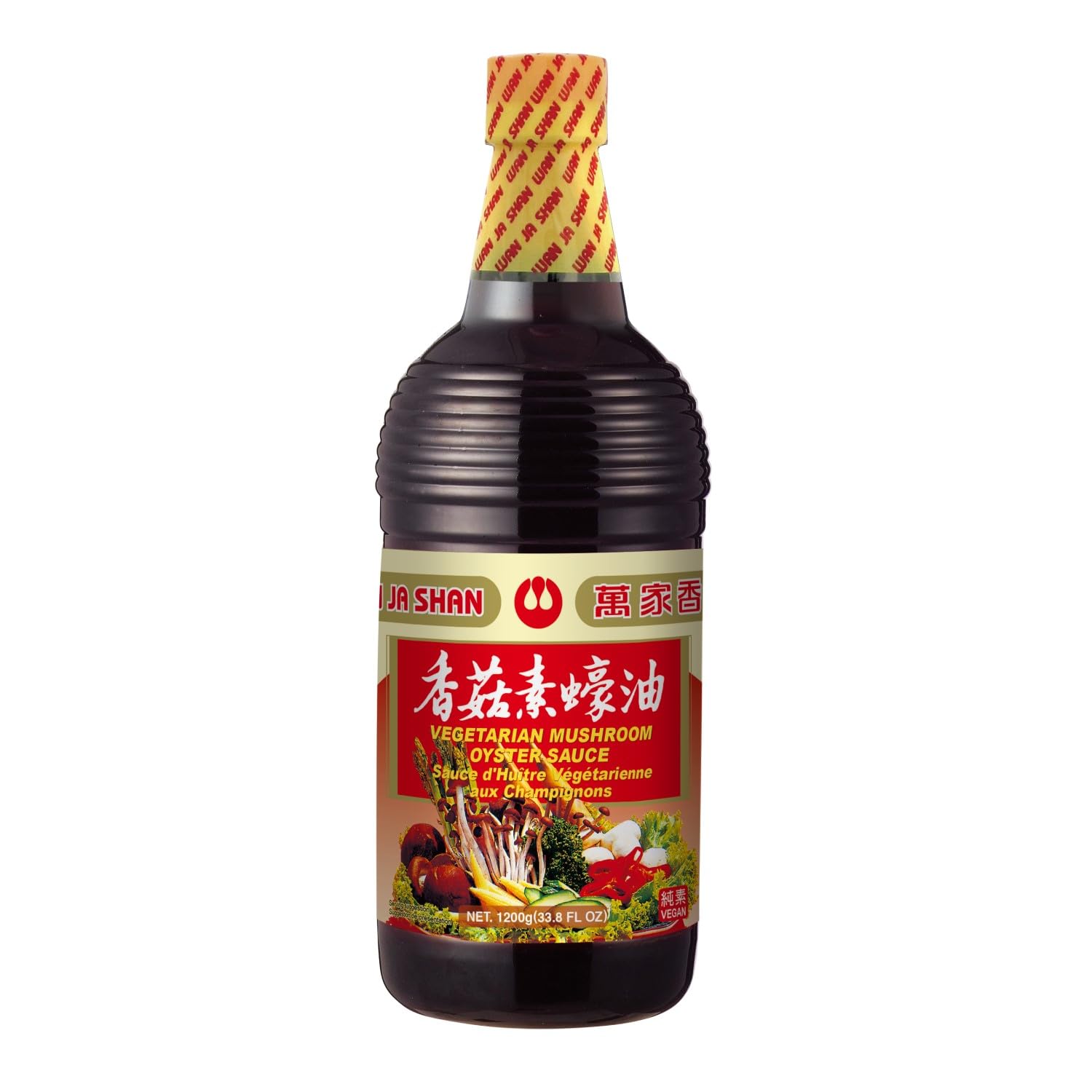 Wan Ja Shan botella frente mostrando etiqueta clara y tamaño familiar
