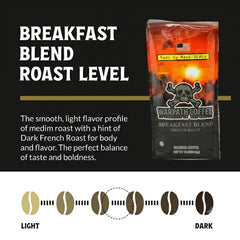 Warpath Coffee granos en mano resaltando frescura y aroma intenso