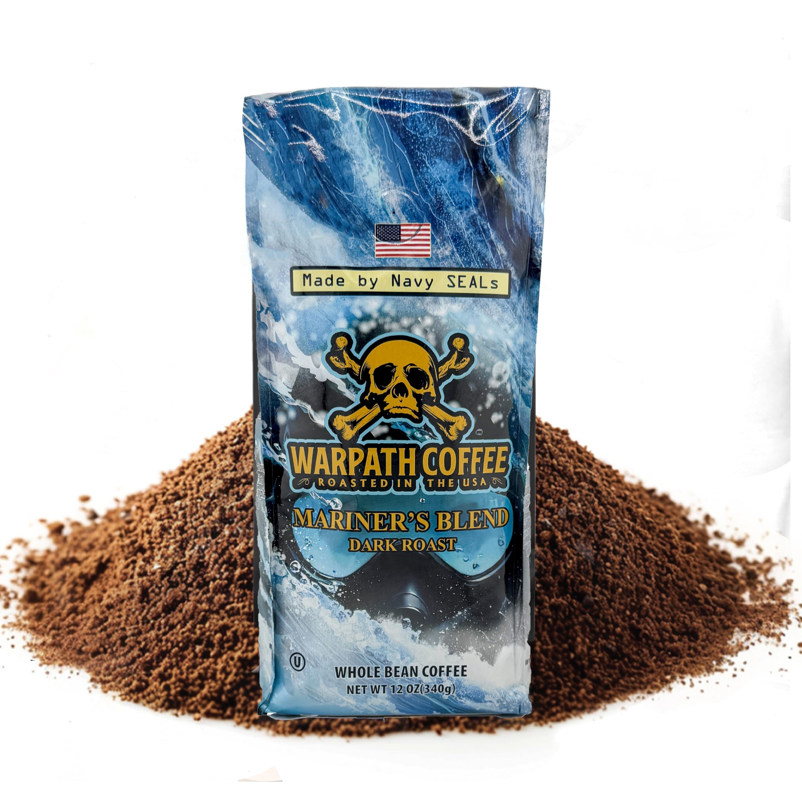 Warpath Coffee taza servida con vapor, muestra cuerpo intenso y disfrute inmediato