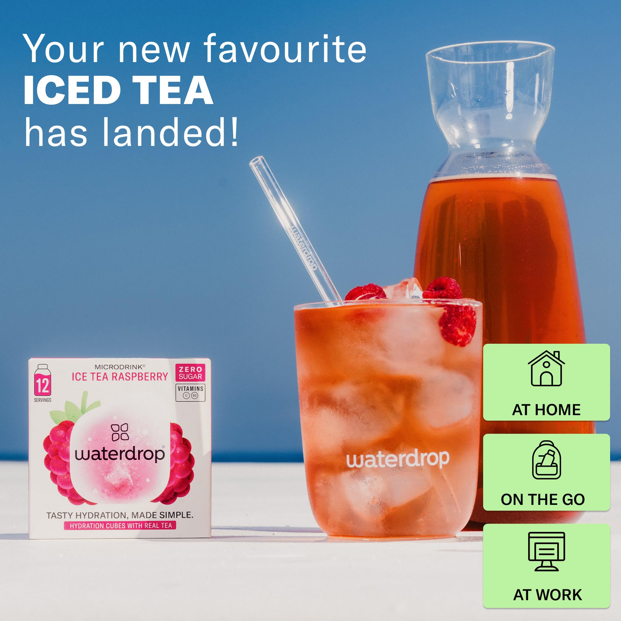 waterdrop MICRODRINK bebida en agua con gas resaltando efervescencia y sabor