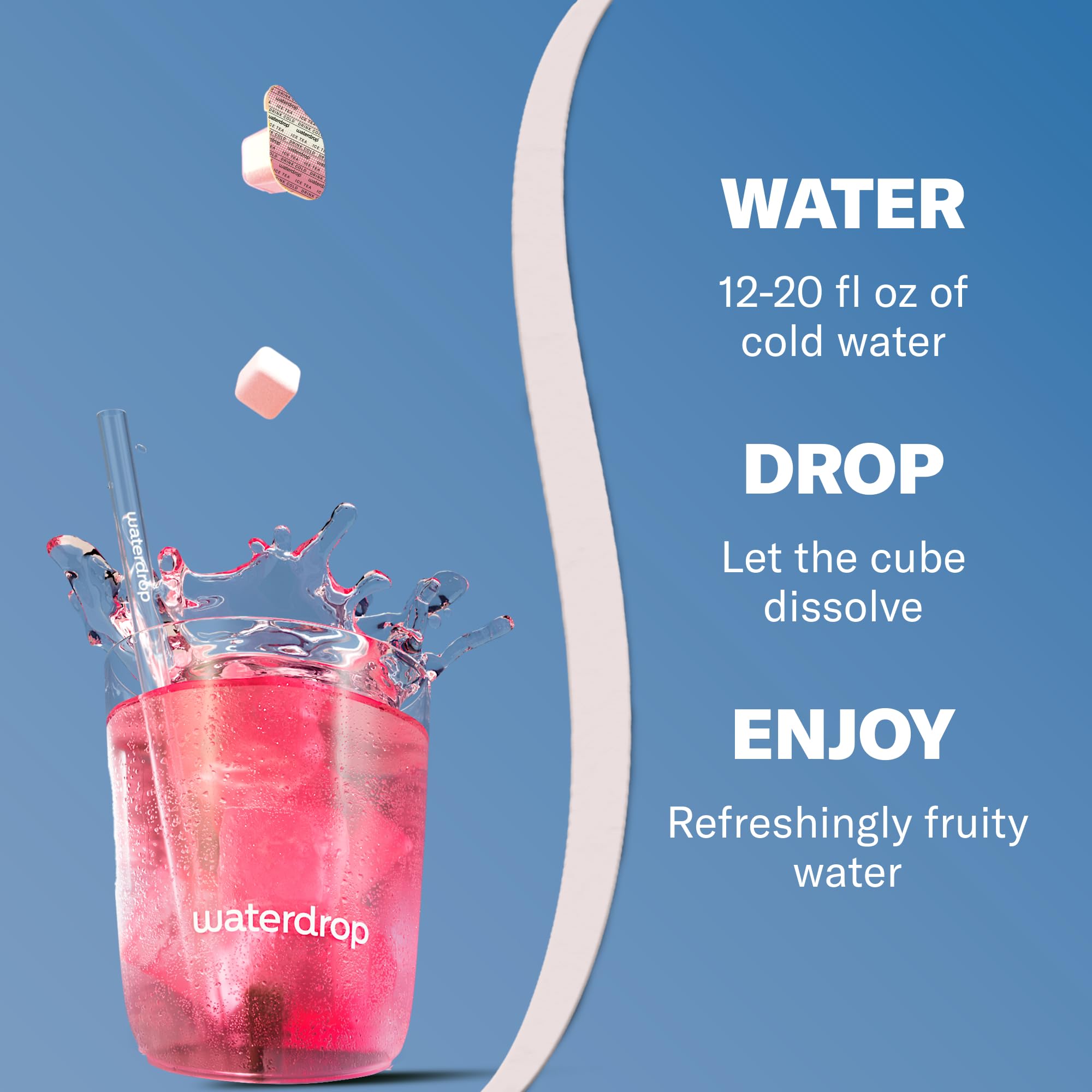 waterdrop MICRODRINK cubo en la mano mostrando escala portátil y conveniencia