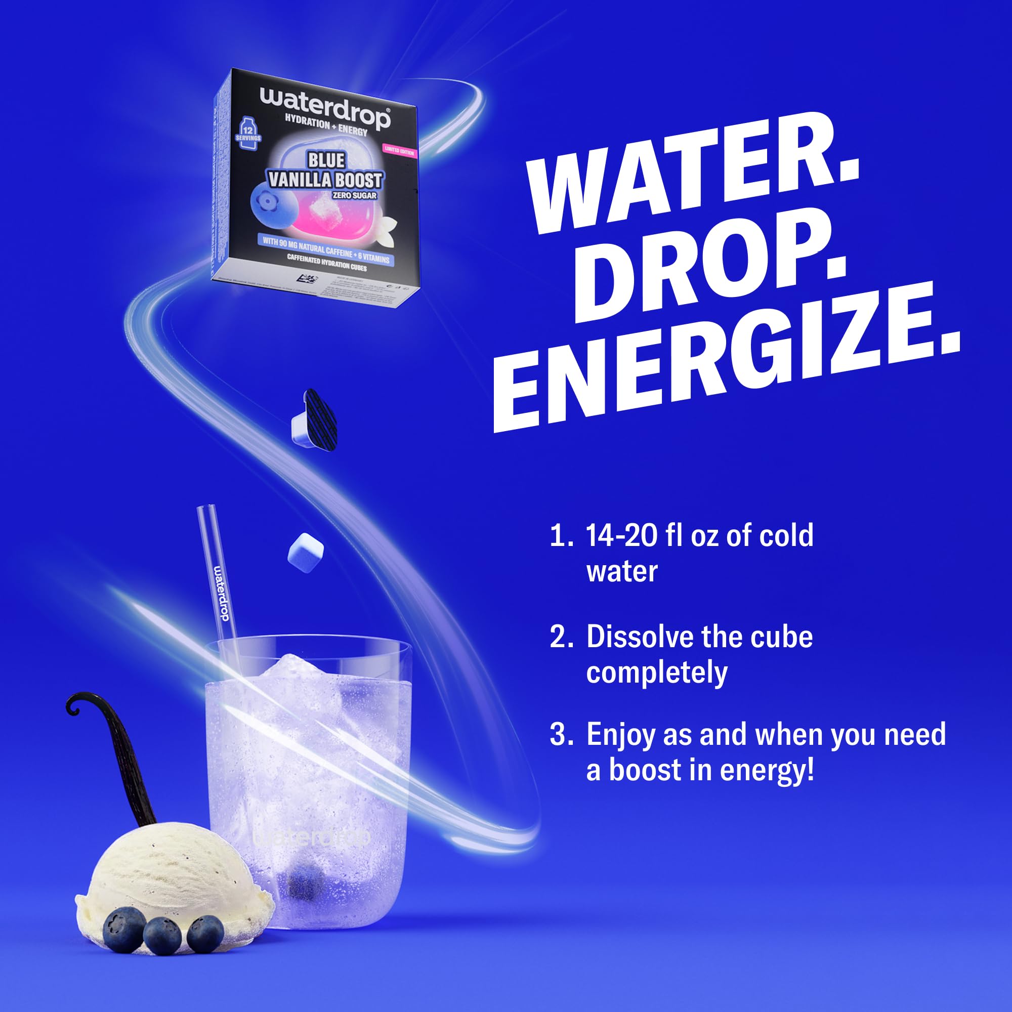 waterdrop MICRODRINK comparación de tamaño con botella para referencia de porción
