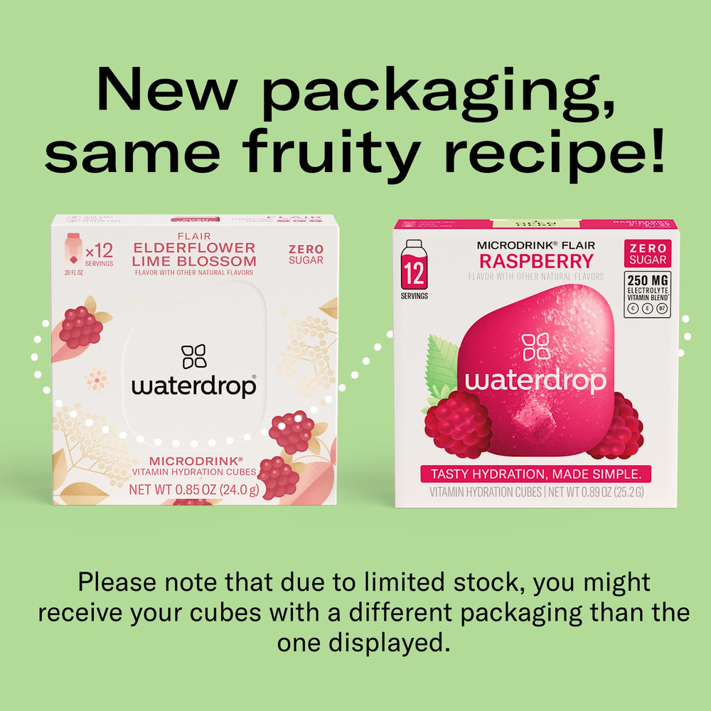 Waterdrop MICRODRINK primer plano de un cubo para ver textura y solidez