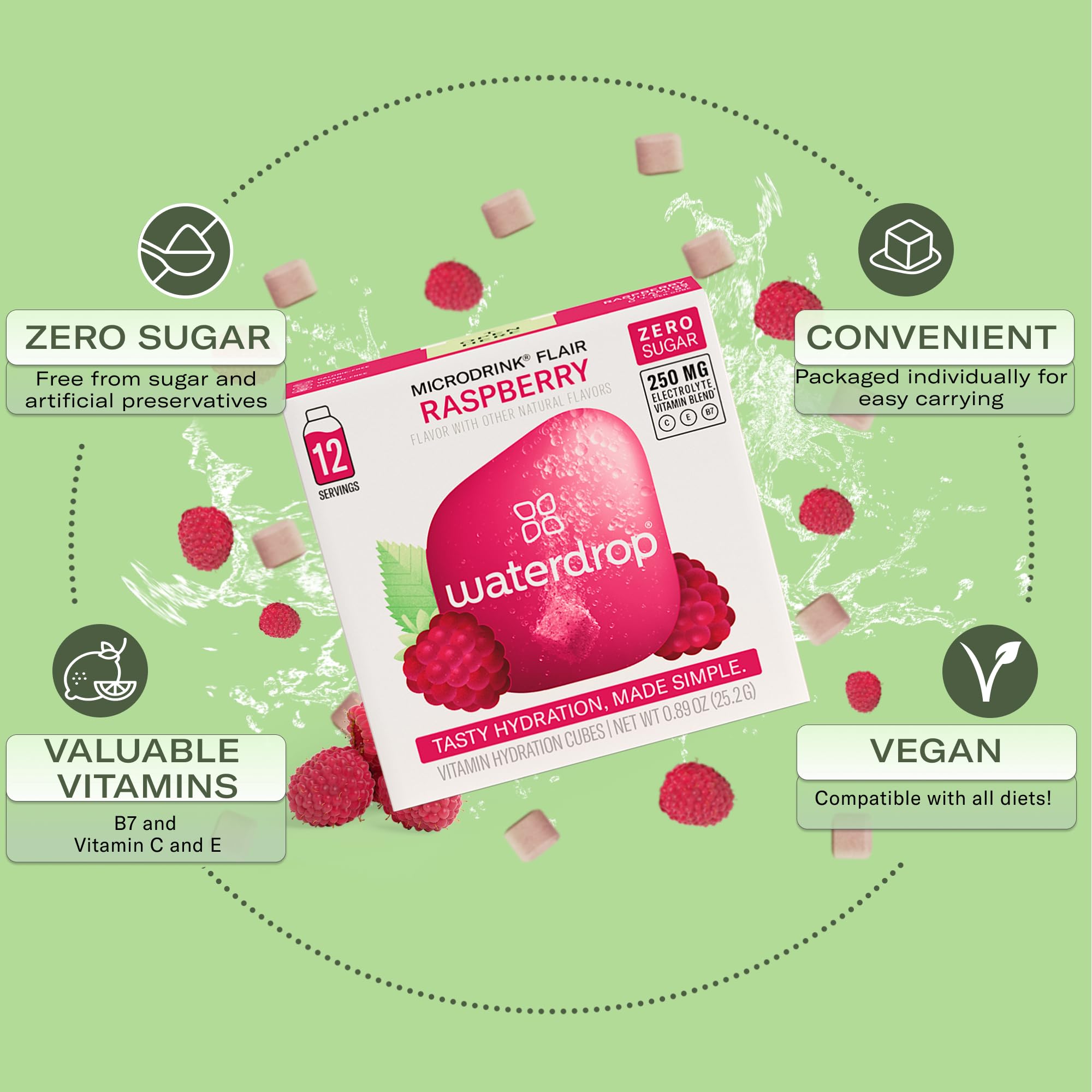 Waterdrop MICRODRINK ingredientes flor de saúco y lima para sabor natural