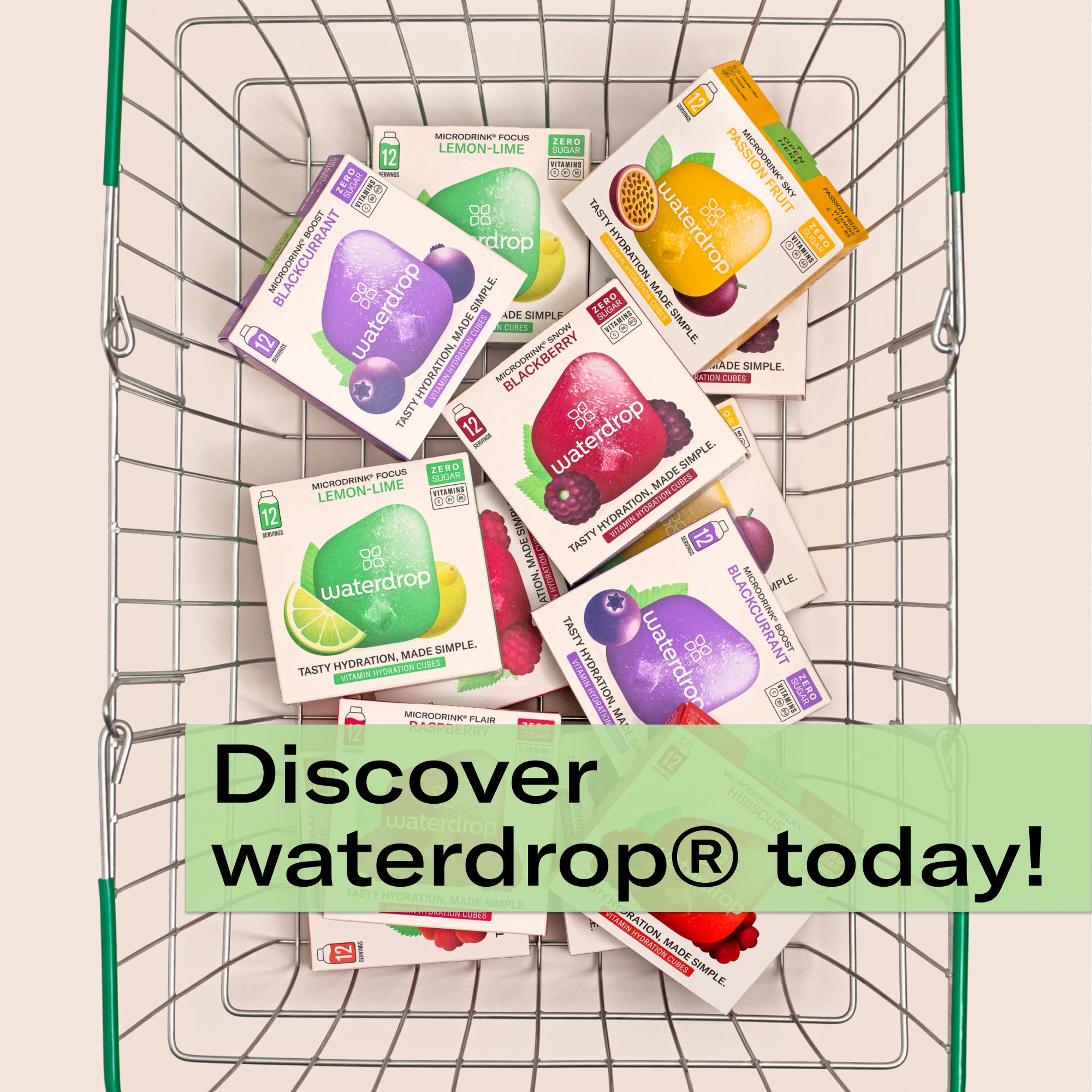 waterdrop MICRODRINK varios cubos de diferentes sabores, variedad para elegir