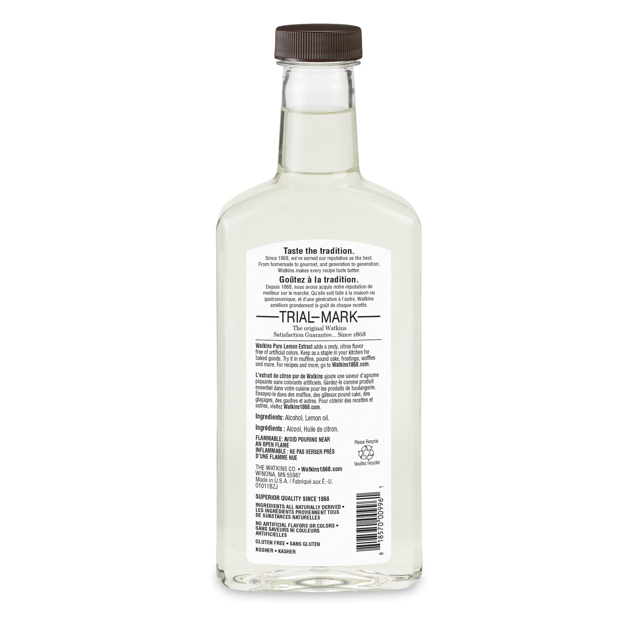 Watkins etiqueta con ingredientes y sellos que garantiza transparencia