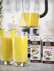 Watkins etiqueta con ingredientes y certificaciones visibles