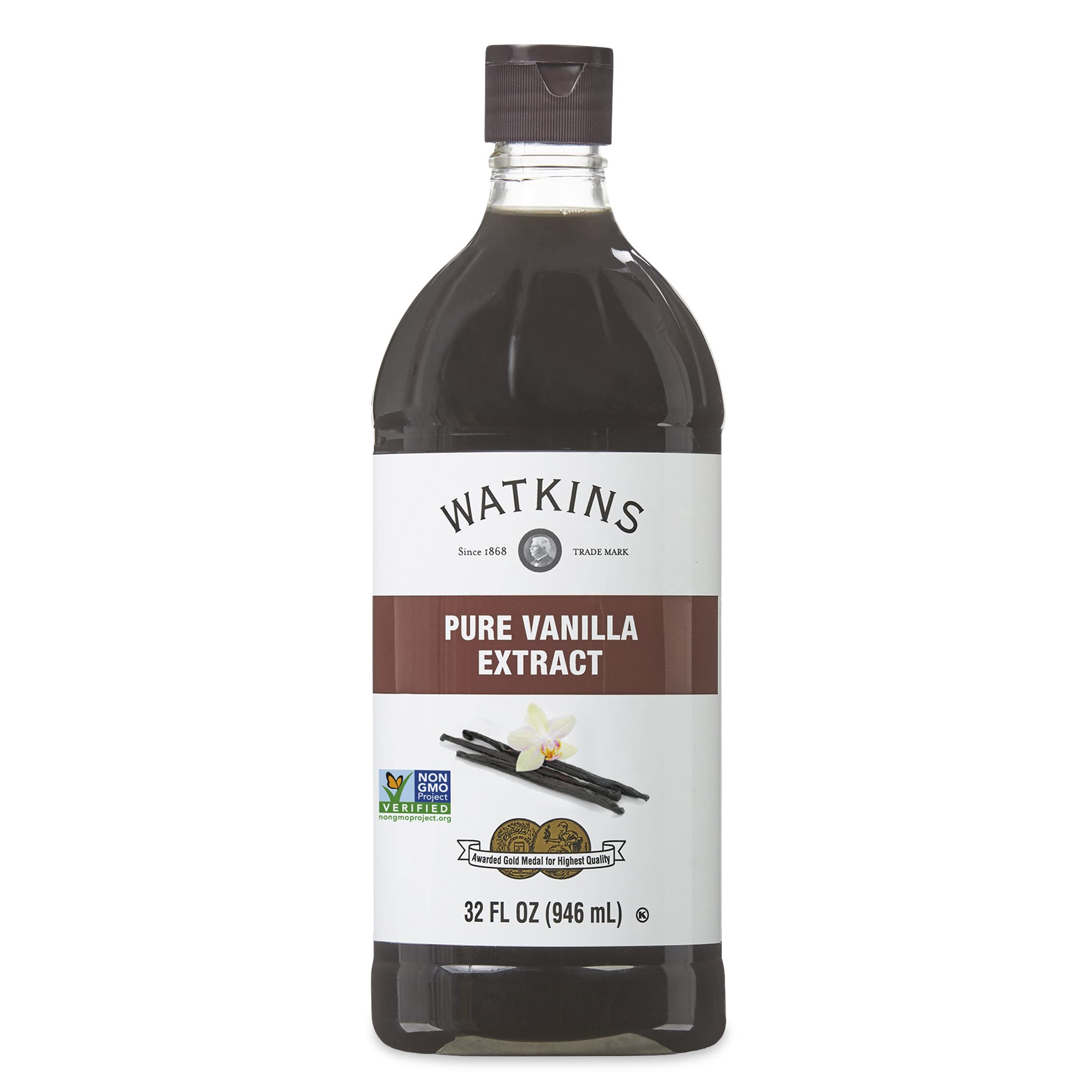 Watkins extracto de vainilla frente muestra envase grande y calidad