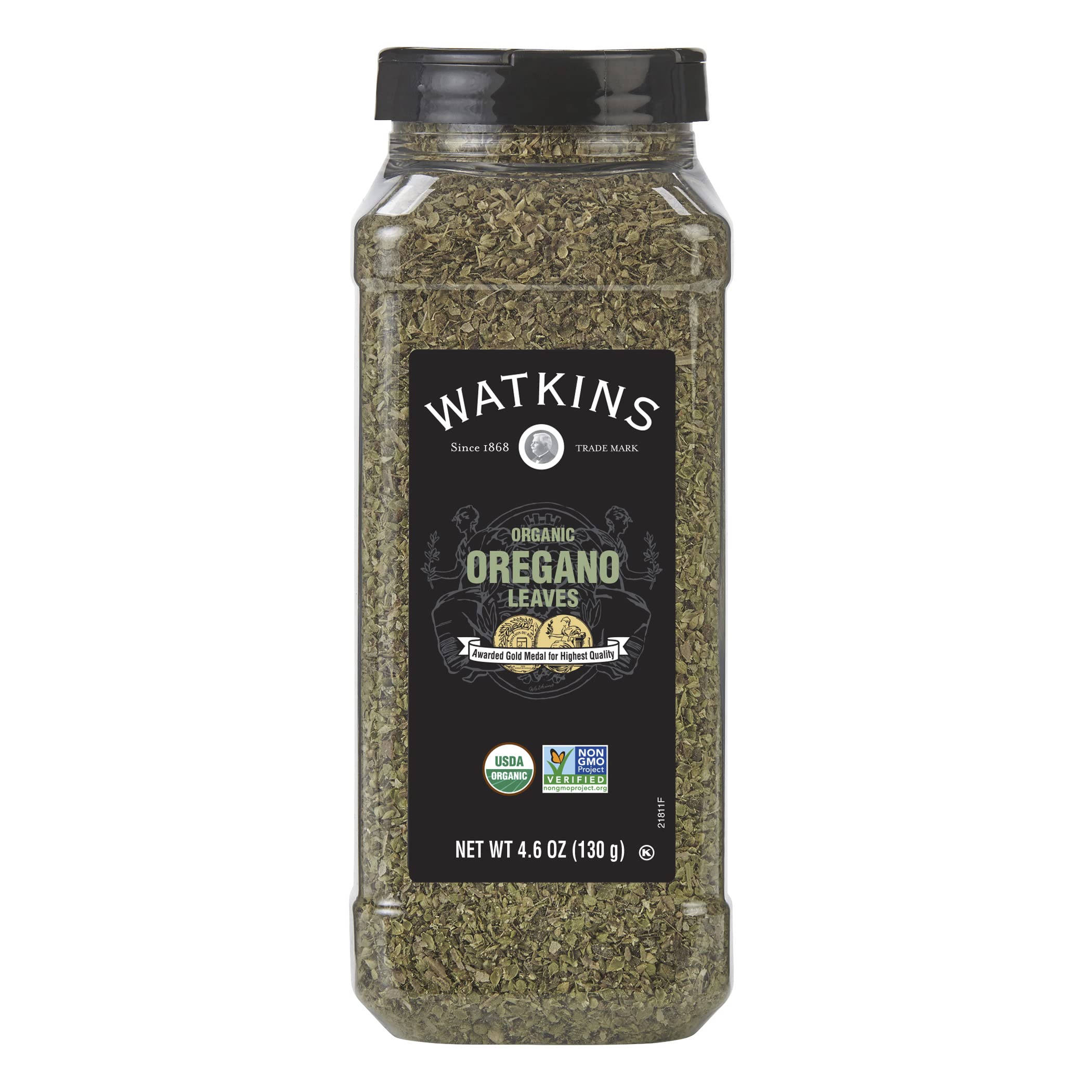 Watkins orégano envase frontal muestra presentación y uso culinario