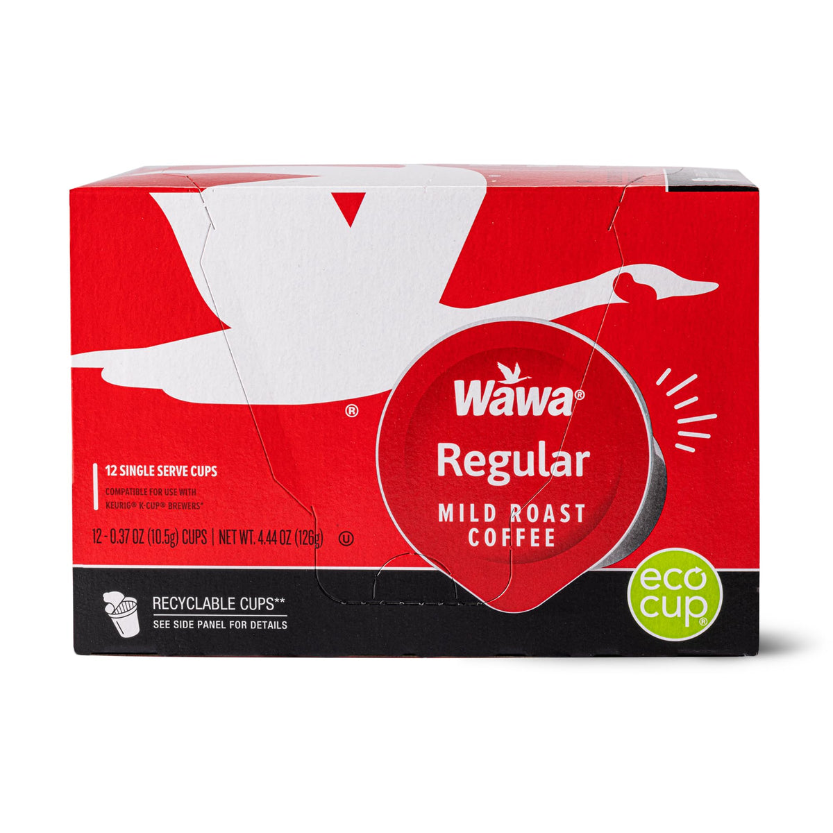 Wawa caja frontal Mild Roast mostrando diseño y conveniencia