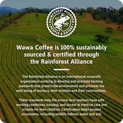 Wawa cápsula insertada en cafetera preparando una taza consistente