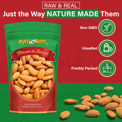 We Got Nuts almendras textura cerca destacando frescura y crujiente