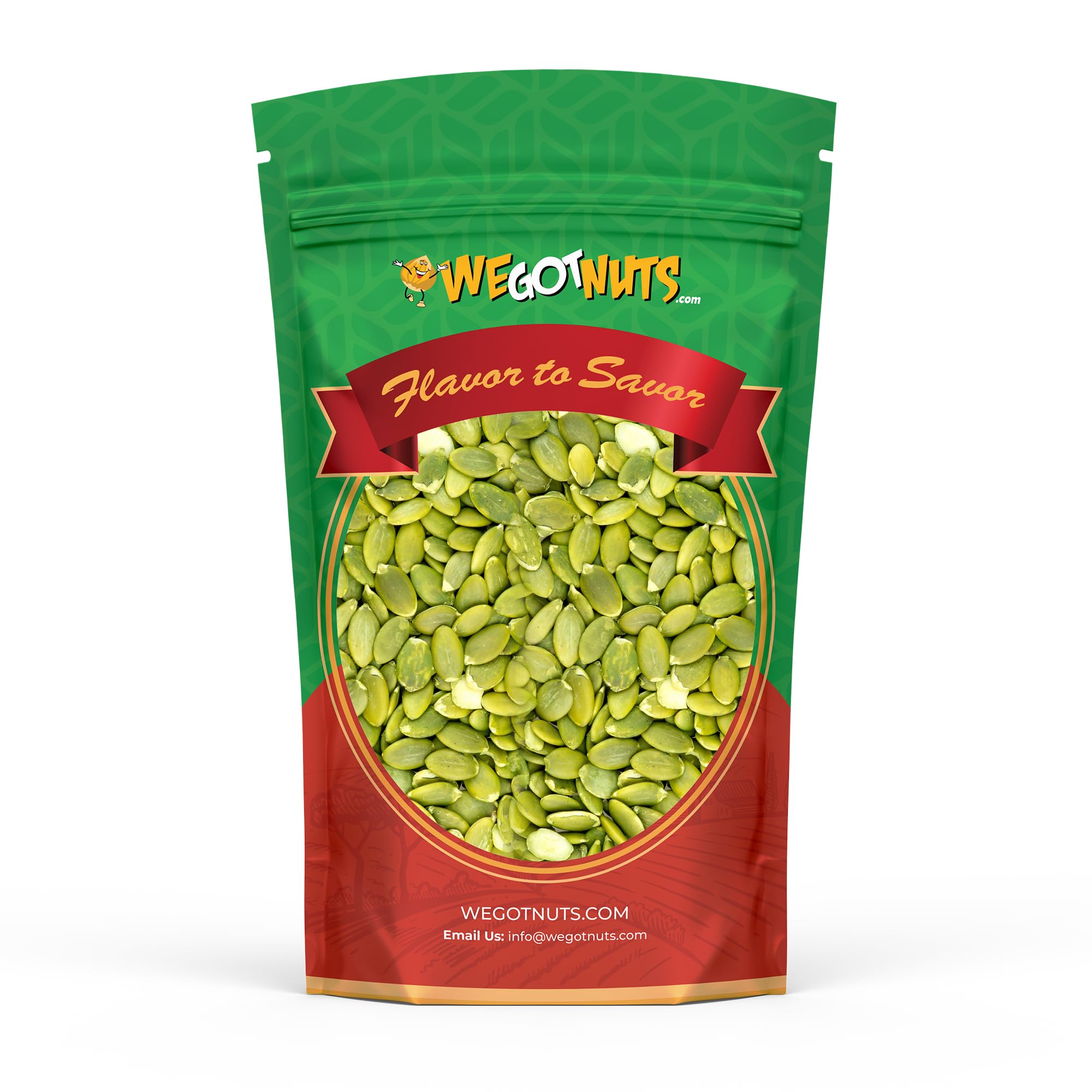We Got Nuts bolsa 5 lb frente mostrando tamaño y empaque práctico