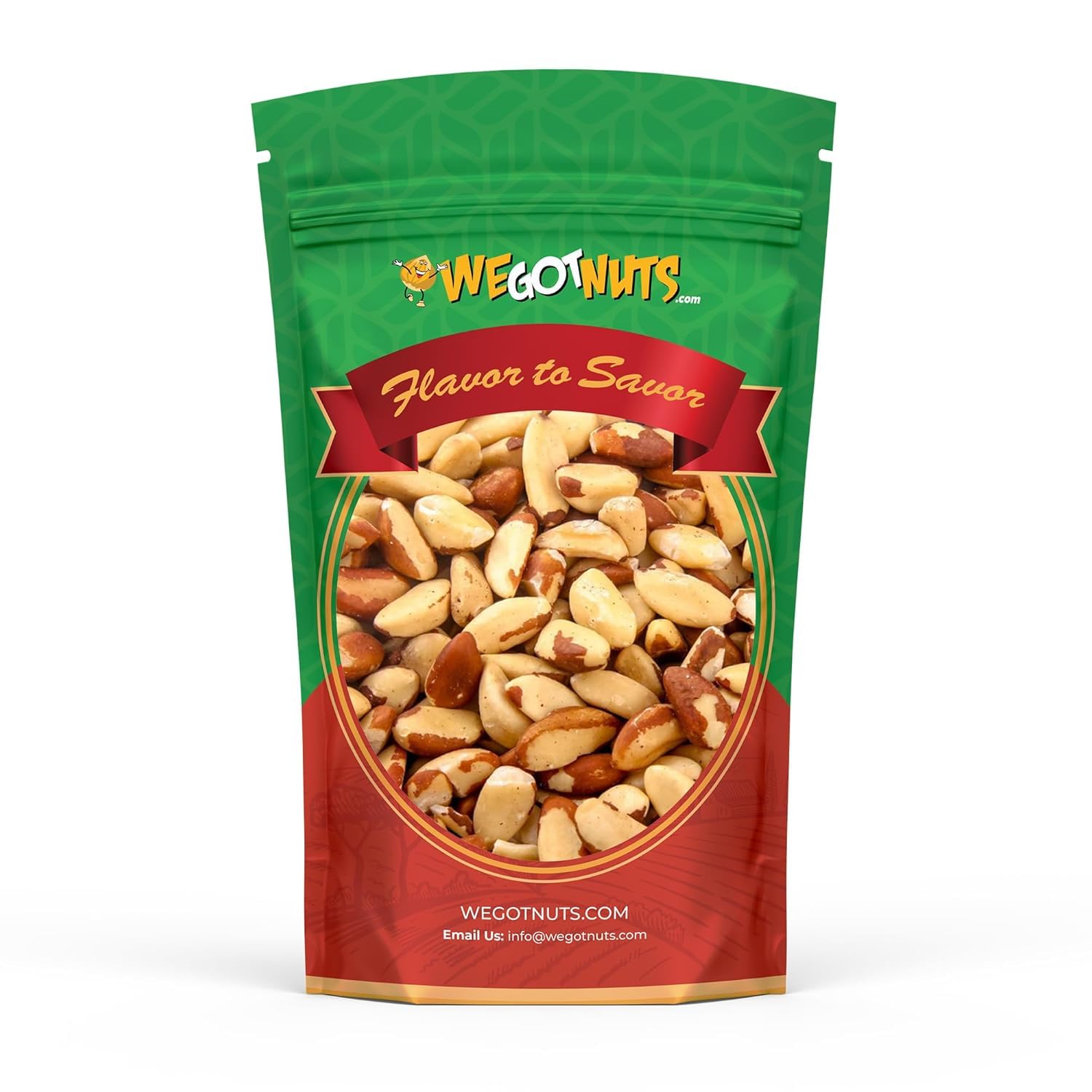We Got Nuts paquete frontal mostrando 2 libras y ventaja resellable