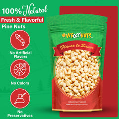 We Got Nuts primer plano de textura cremosa de piñones para calidad visual